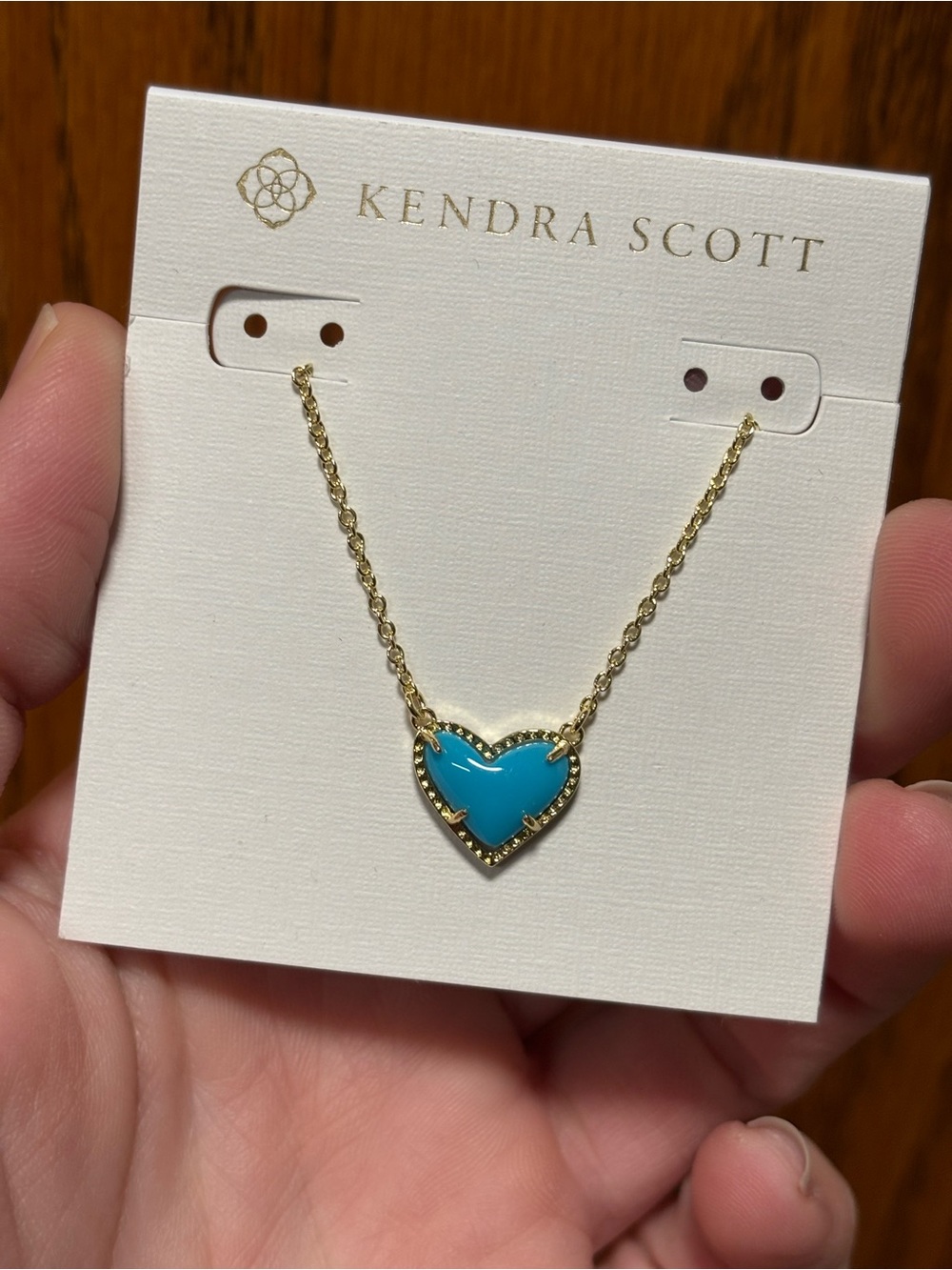 Kendra Scott Gold Necklace with Turquoise Heart Pendant